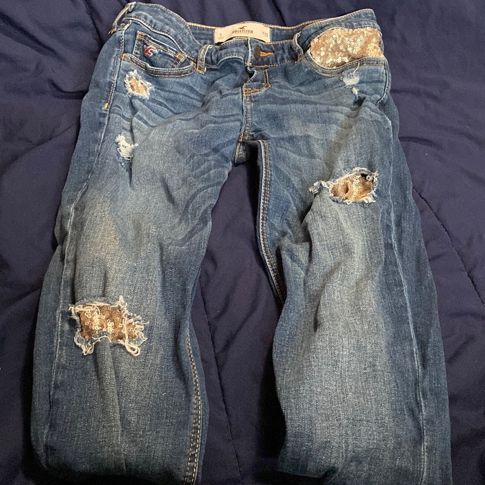 Hollister sparkly dark-wash jeans
